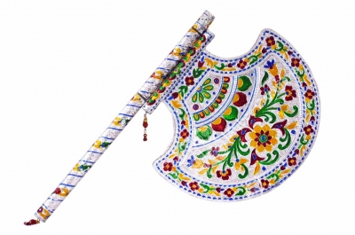 Fan - Meenakari Metal ( Silver Colour ) 