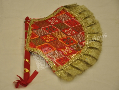 Fan - Satin with Chamki work Embroidery