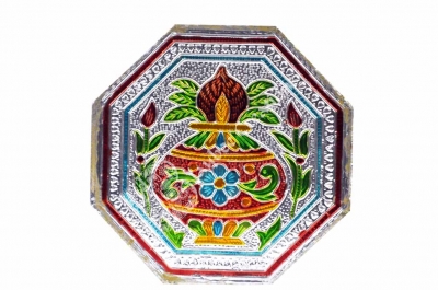 Stool -  Meenakari - Plain Hexagon
