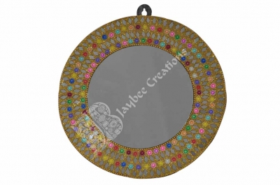 Mirror - Round -  Mirror Work - ( Large Size )