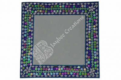 Mirror - Square - Mirror Work ( Large Size )