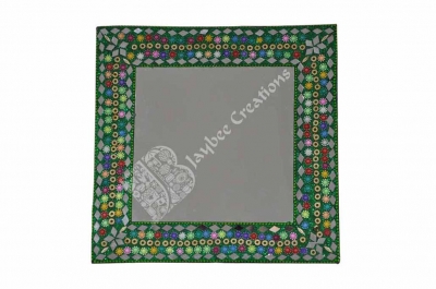 Mirror - Square - Mirror Work ( Medium Size )