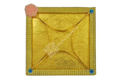 Dry Fruits Tray - Cardboard Square Zari Border with 5 partitions