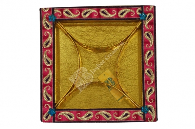 Dry Fruits Tray - Cardboard Square with Mango Border 5 partitions