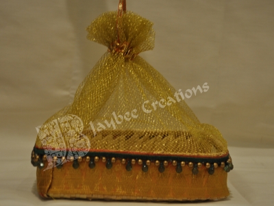 Dry Fruits Tray - Olai Square decorated with Cloth and beads