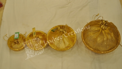 Dry Fruits Tray - Cardboard Bowl ShapeZari with Gold Tissue ( Large )
