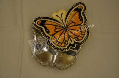 Dry Fruit Box - Wood Butterfly Meenakari
