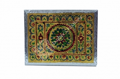 Dry Fruit Box - Wood Rectangle Meenakari