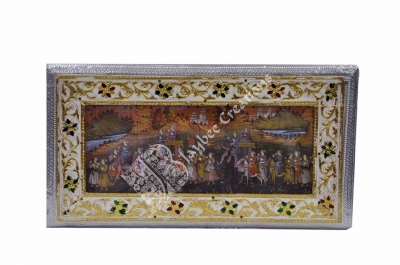 Dry Fruit Box - Wood Rectangle Meenakari Photo