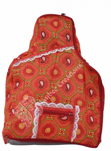 Blouse Bag - Cotton, Red, Bhandhini work