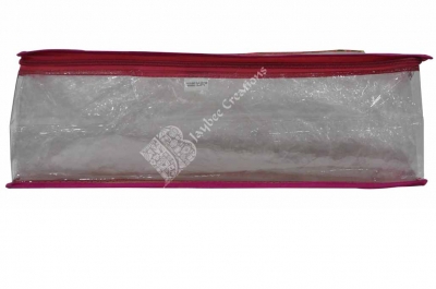 Saree Bag - Transparent with Multicoloured Piping