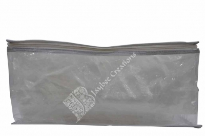 Saree Bag - Transparent with Grey Colour Piping