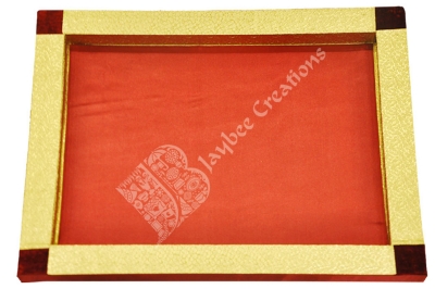 Tray - Wood Rectangle with Velvet Patch - Flat