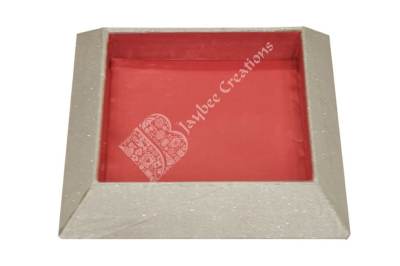 Tray - Wood Square Leather Patch
