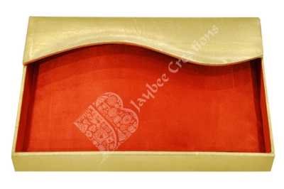 Tray - Cardboard  Rectangle Gold with Satin 12*18"