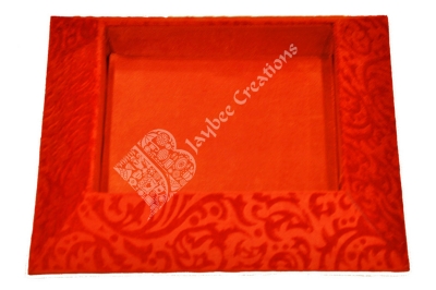Tray - Wood Square Velvet Tray
