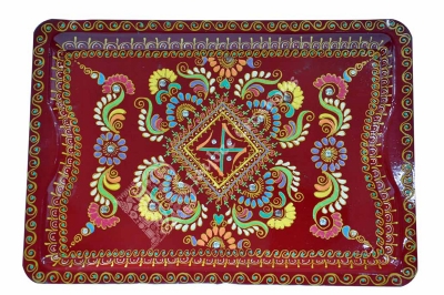 Tray - Rectangle Painted Red 