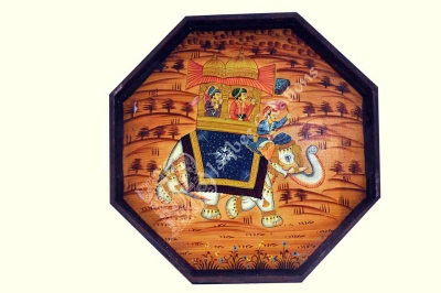 Tray - Wood Hexagon Painted 