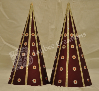 Paruppu Koodu - ( Large ) - Aluminium Cone Cloth Border with bead Work