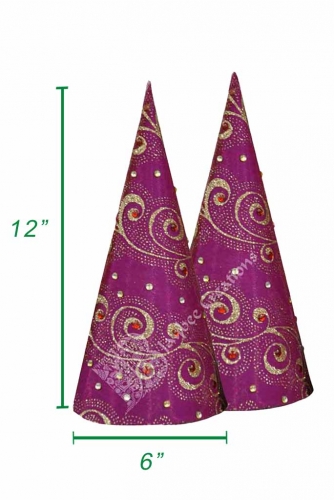 Paruppu Koodu - ( Large )  Aluminium Cone Transparent Cloth Border with Bead Work 