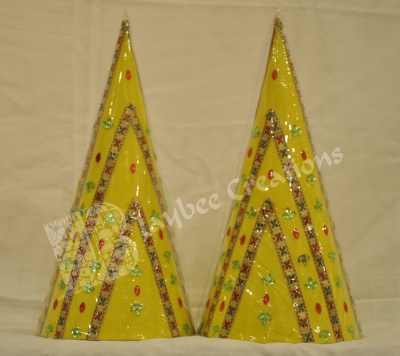 Paruppu Koodu - Aluminium Cone Cloth Border with bead Work ( Large ) 