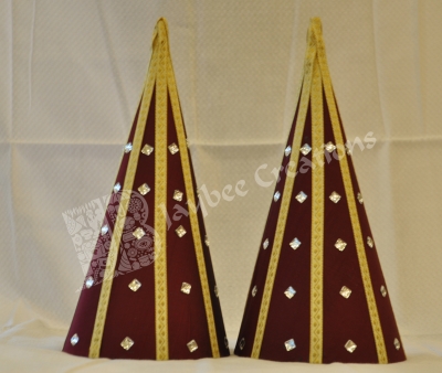 Paruppu Koodu - Aluminium Cone Cloth Border with bead Work ( Large ) 