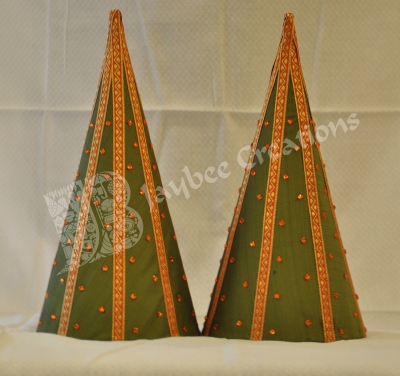 Paruppu Koodu -  Aluminium Cone Cloth Border with Stone Work ( Large ) 