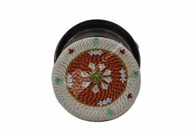 Sweet Box - Round Zari With Silk Thread with stone Work - Flat (M)