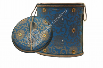 Drum - Steel Drum Decorated with Cloth & Stone (By Order)
