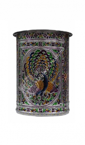 Drum - Steel  Meenakari (small ) By Order